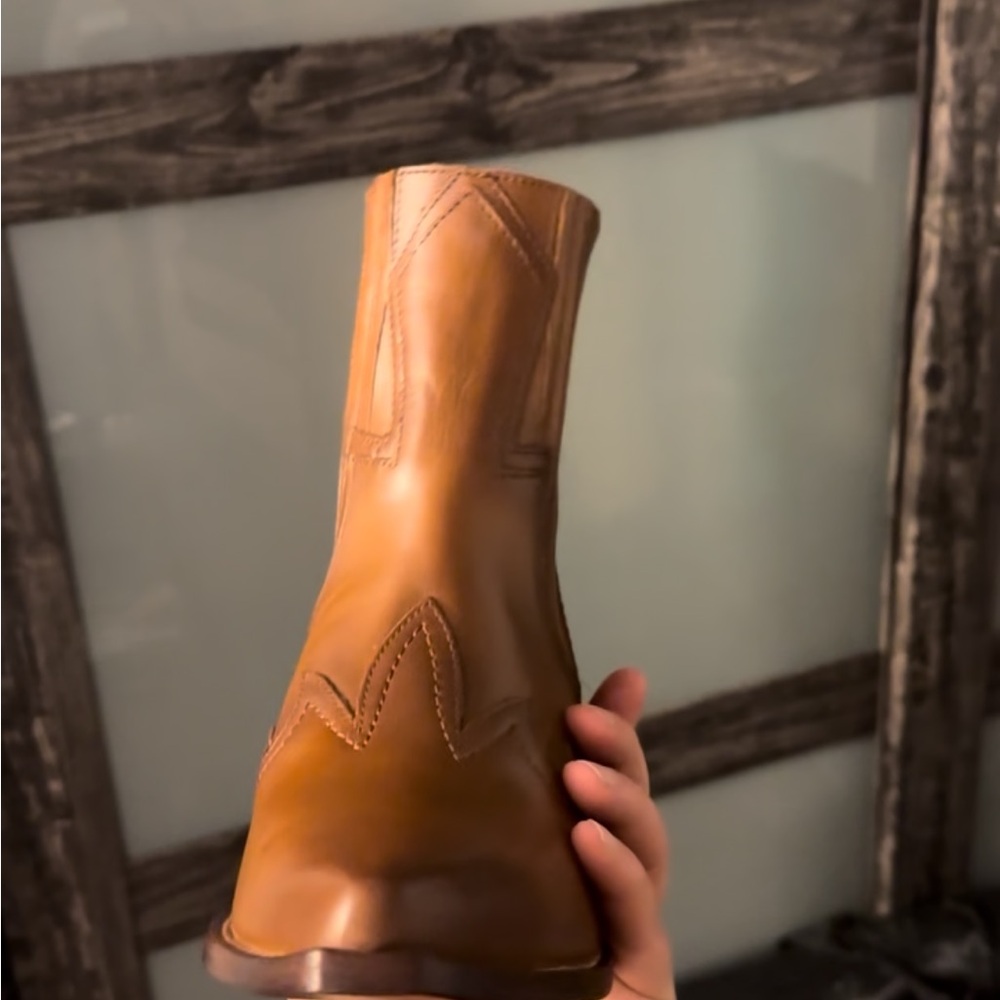 Thursday Boot Company Brown Heeled Boots with Chelsea Style - Picture 2 of 5